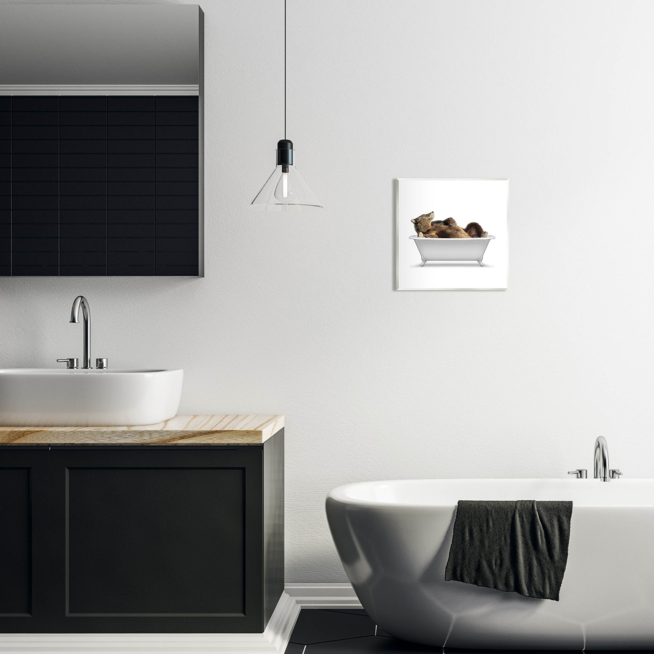 Stupell Industries Bathroom Wildlife Bear in Tub Graphic Art Unframed Art Print Wall Art, Design by Annalisa Latella