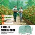 thumbnail image 3 of VEVOR Walk-in Tunnel Greenhouse, 9.6x6.4x6.2 ft Hoop House Greenhouse Tunnel, Plant Hot House with Galvanized Steel Frame, Green PE Cover, Roll-up Zipper Door and 6 Windows for Outdoor, 3 of 10
