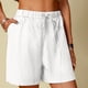 thumbnail image 1 of Karight Linen Shorts for Women High Waisted Lightweight Casual Summer Drawstring Short Pants Beach Vacation Outfit W Pockets, 1 of 7