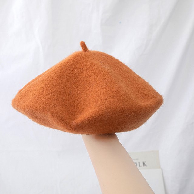 LinYooLi Ishihara Rimi Hat Vintage British Wool Beret Thick Japanese Painter Hat Korean Version Versatile Pumpkin Hat Girl