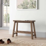 Boraam Wood Sonoma Bench in Barnwood Wire-Brush/Brown Finish