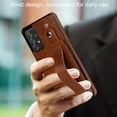 thumbnail image 2 of Dteck for Samsung Galaxy A72 5G Slim Case, Shockproof Premium PU Leather Soft TPU Business Cover with Wrist Strap Kickstand Flip Stand Protection Case, brown, 2 of 7