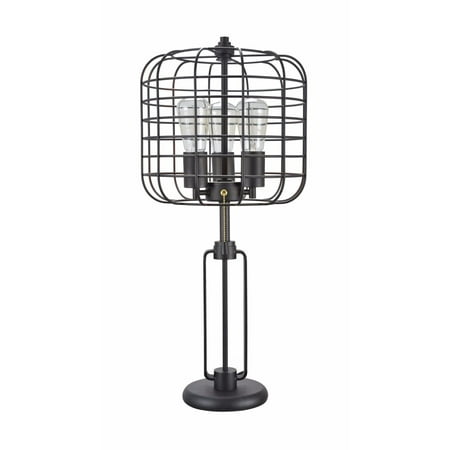 - Aspen Creative 40086, Wire Cage Metal Table Lamp, Vintage Design in Sand Black 26
