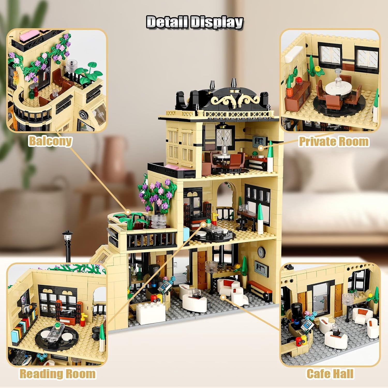 NAYIHOOP City Shop Building Sets Three-Story House for Boys Girls Compatible with Lego