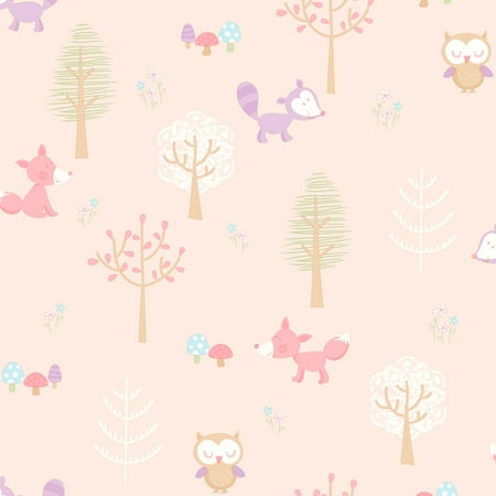 Brewster Forest Friends Pink Animal Wallpaper (Two Best Friends Wallpapers)