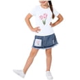 thumbnail image 2 of hengsof Ensemble Deux Pièces Jupe à Manches Courtes Imprimé Ours avec Nœud Doux pour Filles, Jupe à Manches Courtes Col Rond Taille Élastique Ensemble Décontracté Confortable, 2 of 6