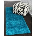 thumbnail image 1 of Unique Loom 3140772 2 ft. 6 in. x 16 ft. 5 in. Solid Shag Runner Rug, Turquoise, 1 of 2