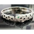thumbnail image 6 of 925 Sterling Silver Cubic Zirconia Panther Enamel Cuff Bangle Bracelet - Handmade Gemstone Bracelet - Birthday Gift, 6 of 8