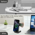 thumbnail image 3 of Cshidworld Cargador Inalámbrico Magnético 3 en 1, Estación de Carga Rápida de 18W para Viajes para iPhone 17/16/15/14/13/12 Pro Max Series - Soporte de Cargador Plegable para iWatch Series 2-11 y Air, 3 of 10