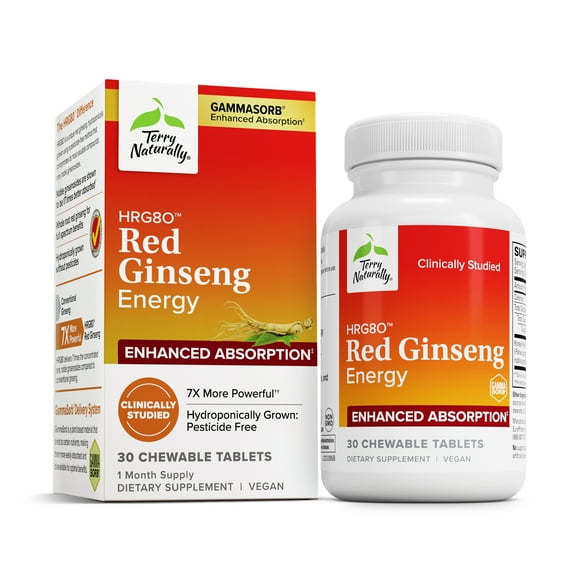 Terry Naturally HRG80 Red Ginseng Energy - 30 Chewable Tablets
