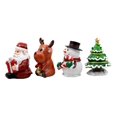 thumbnail image 2 of Merry Christmas Santa Reindeer Snowman And Christmas Tree Figurine Set 4"H Jolly, 2 of 4