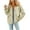Beige, variant on TKLPEHG Winter Jacket Women Casual Long Sleeve Collared Jacquard Coats Trendy Button Jacket with Pockets (Green,L)