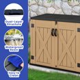 thumbnail image 2 of ModFusion 262 Gallon Resin Storage Shed with Double Lock, Handrail, Metal Rod, 4x2.4x3.4 ft Plastic Outdoor Trash Can Storage, Deck Box, Brown, 2 of 10