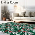 thumbnail image 2 of ODIKA 2'x3' Machine Washable Non-Slip Area Rug, Festive Evergreen Snowscape Holiday Yuletide Entrance High Traffic Rug with Pad, Green, 621281, 2 of 8