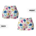 thumbnail image 5 of Xecao Rose Flowers Print Workout Shorts for Women Soft Smooth Gym Yoga Scrunch Active Tennis Workout Running Shorts, 5 of 9