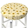 thumbnail image 3 of Bingfone Sunflowers Bee Padded Round Bar Stool Cover Cushion with Elastic Fabric Round Chair Seat - Sunflowers Bee, 3 of 7