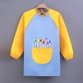 thumbnail image 4 of Cowsor Kids Paintbrush Printed Long Sleeve Raglan Smock Waterproof Art Apron for 1-11 Years Old Painting Class, 4 of 4