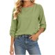 thumbnail image 2 of Neewe 3/4 Length Sleeve for Women Plain Crew Neck Blouses Dressy Casual Summer T Shirts Loose Fit Clothes, 2 of 5