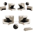 thumbnail image 2 of Mooncast 128" Sofa Couch for Living Room,25" Extra Deep Seat Modular Sofa,Comfy Upholstered Oversized Modern Sofa with Usb Ports, Beige, 2 of 5