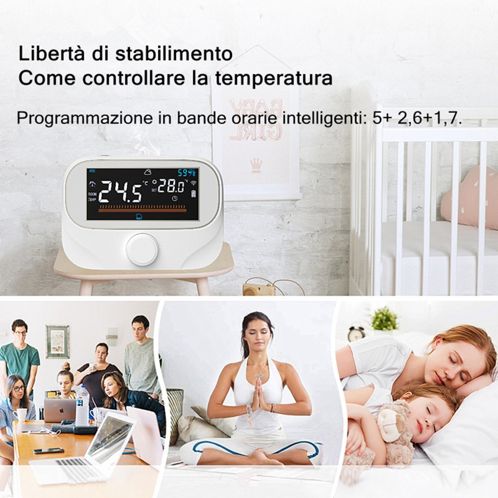 lanema Convenient Installation Gas Boiler Thermostat ABS+PC for Apartments Gas Boiler Thermostat Easy to Carry for Efficient Temperature Control