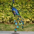 thumbnail image 6 of TERESA'S COLLECTIONS Metal Peacock Decor Garden Sculptures and Statues, Outdoor Standing Peacock Yard Art for Outside Backyard Porch Patio Decorations, 35'' H, 6 of 7