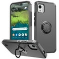 thumbnail image 3 of For Nokia C110 Tough Strong  Hybrid With Ring Stand Case Cover - Charcoal Grey, 3 of 10