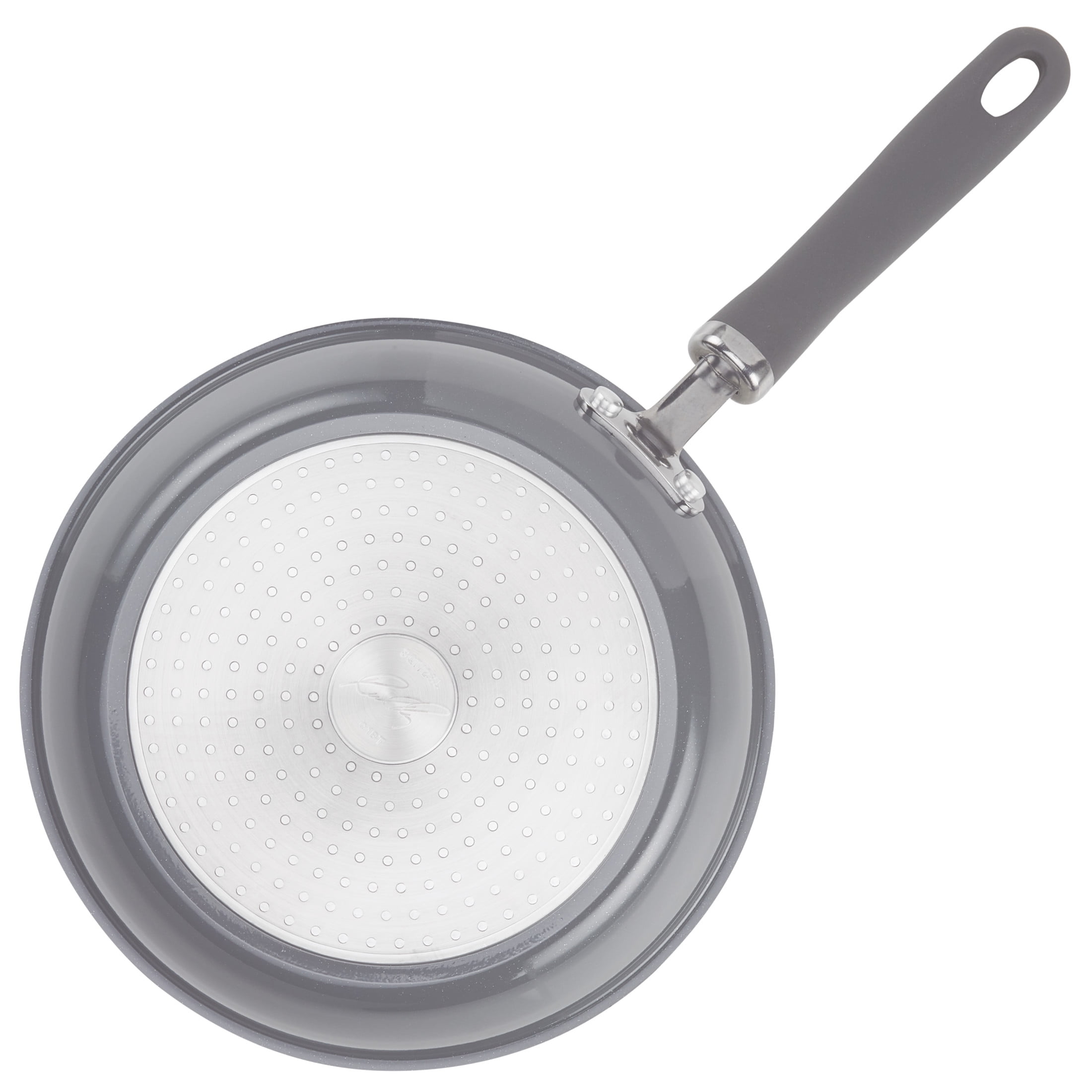 Rachael Ray 9.5" Create Delicious Aluminum Nonstick Covered Deep Frying Pan, Gray Shimmer