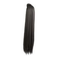 thumbnail image 3 of FITYLE 26 inch Long Straight Ponytail Extension,Soft as Human Hair,Styling Ponytails,Beauty Supplies Wrap Around Ponytail Extension for Girls brownish black, 3 of 10