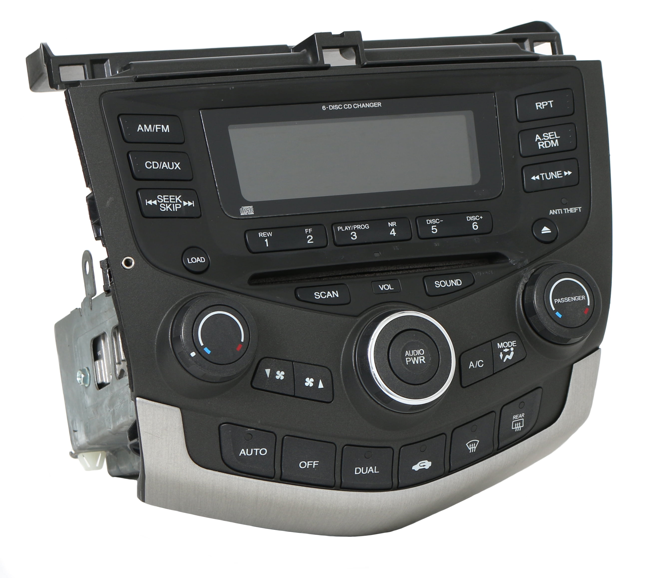 Honda Accord 2003-07 Radio AM FM 6 CD w Aux Input Temp Ctrls 39175-SDN-A110 7BY0 - Refurbished - Walmart.com