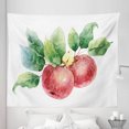 thumbnail image 1 of Fruits Tapestry, Watercolor Art Style Branch with Green Leaves and Ripe Organic, Fabric Wall Hanging Decor for Bedroom Living Room Dorm, 5 Sizes, Dark Coral Green White, by Ambesonne, 1 of 1