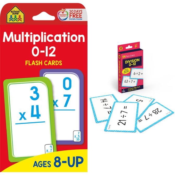Flash Card Set: Flash Card: Multiplication 0 -12: Flashcards (Other) Division 0 to 12 Learning Cards