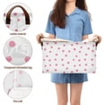 thumbnail image 5 of Yayeee Foldable Storage Basket for Shelves Set of 2 Waterproof Cloth Bins with Handles, Pink Polka Dots, 5 of 7