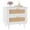 White, variant on Boho Rattan Nightstand with Charging Station,2 Drawers Open Shelf Cane Wicker Bedside Table, Mid Century Wood End Side Table for Bedroom Living Room 23.6 Inch