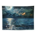 thumbnail image 5 of PRATYUS  Moon Over Ocean Tapestry, Night Sky Tapestry Wall Hanging, 3D Fantasy Psychedelic Watercolor Tapestry Wall Art for Bedroom Living Room Dorm Home Decor 40x30inch, 5 of 6