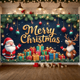 thumbnail image 3 of Colorful Design Merry Christmas Santa Claus Festive Theme Reindeer Decorative Banner for Holiday Celebration Indoor Party Family Gathering, 3 of 9