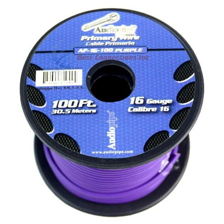 Audiopipe 16 GA 100 feet Purple Car Audio Home Primary Remote Wire (Best Remote Assistance Tool)