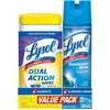 Lysol Dual Action Disinfecting Wipes & Waterfall Scent Disinfectant Spray Spring Set, 19 fl oz.
