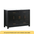thumbnail image 3 of 48" Black Bathroom Vanity with Ceramic Sink Combo, Abundant Storage Cabinet -4 Soft close doors and 4 drawers, 3 of 10
