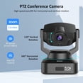 thumbnail image 2 of Cámara web NexiGo N990 4K PTZ con zoom, sistema de videoconferencia con zoom digital 5X, sensor Sony Starvis, preajuste de posición, micrófonos estéreo duales y conectores de audio para micrófonos ext, 2 of 5