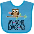 thumbnail image 3 of Inktastic My Nana Loves Me Owl Girls Baby Bib, 3 of 4
