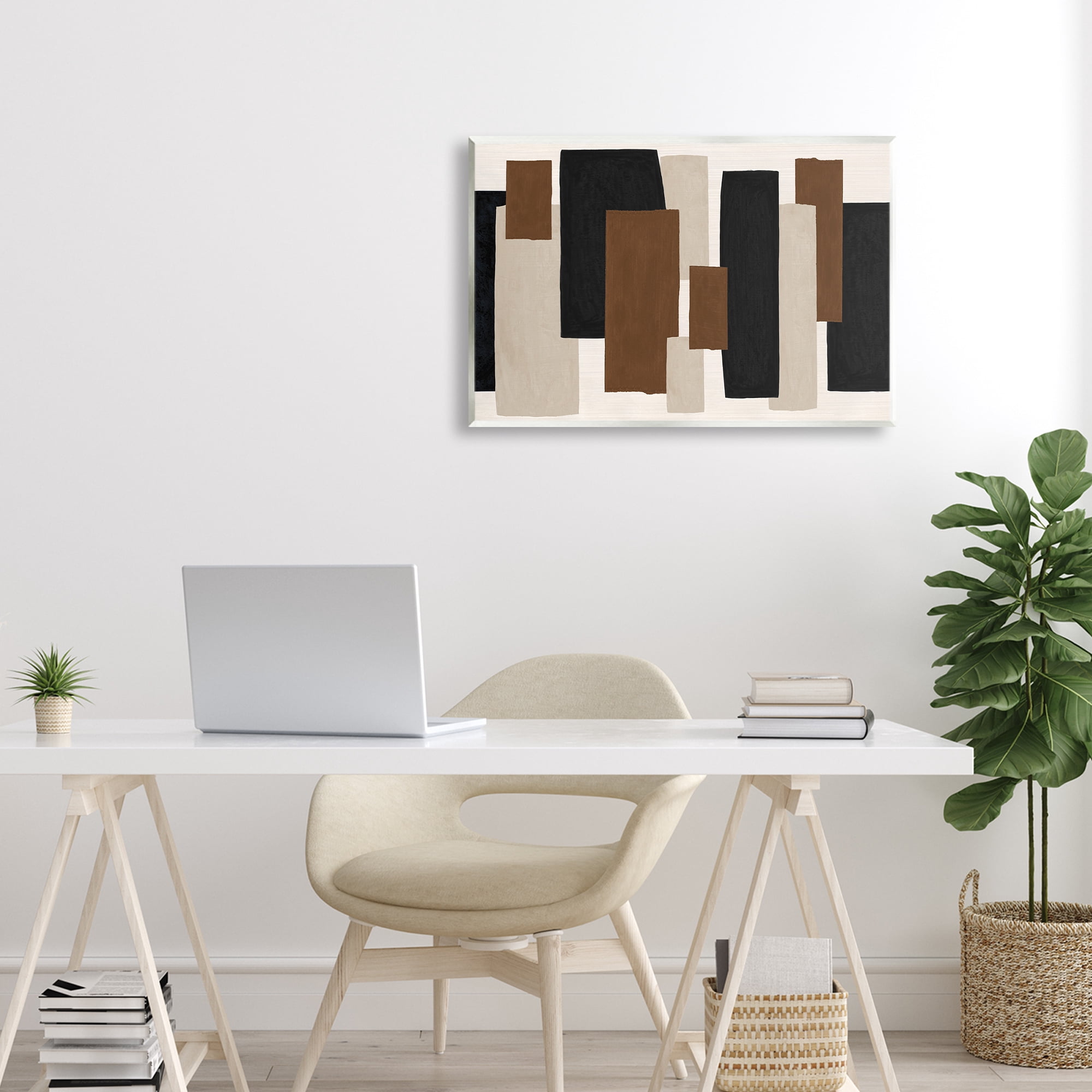 Stupell Industries Minimal Vertical Blocks in Earth Tones Wall Plaque Art, design by Janet Tava