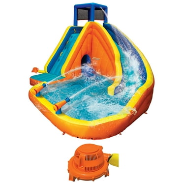 Banzai Sidewinder Falls Inflatable Water Park with Slide and Water Cannons