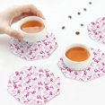 thumbnail image 5 of Kdxio Breast Cancer Awareness4 Funny Coasters,4 Pcs Leather Coasters,Housewarming Gifts,Protect Furniture from Water Marks Scratch and Damage, 5 of 6