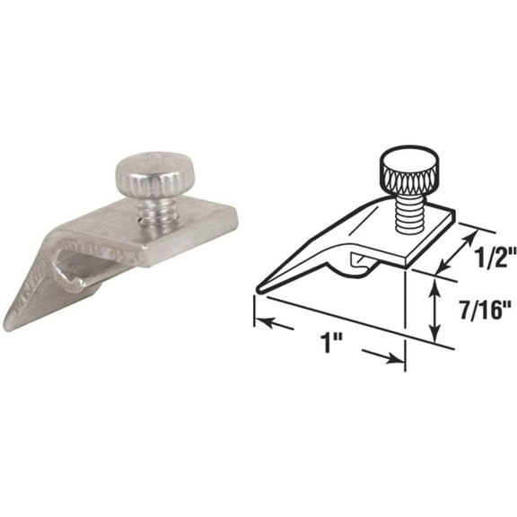 7/16 in. Storm Door Panel Clips with Screws, Mill Finish (8-pack)