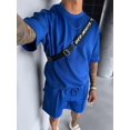 thumbnail image 5 of Men'S Two Piece Outfits Sets: Crew Neck Summer T-Shirt and Shorts Set with Pockets Royal Blue M, 5 of 7
