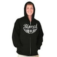 thumbnail image 5 of Hashtag Blessed Bless Religious Jesus Zip Up Hoodie Men's Women's Brisco Brands M, 5 of 6