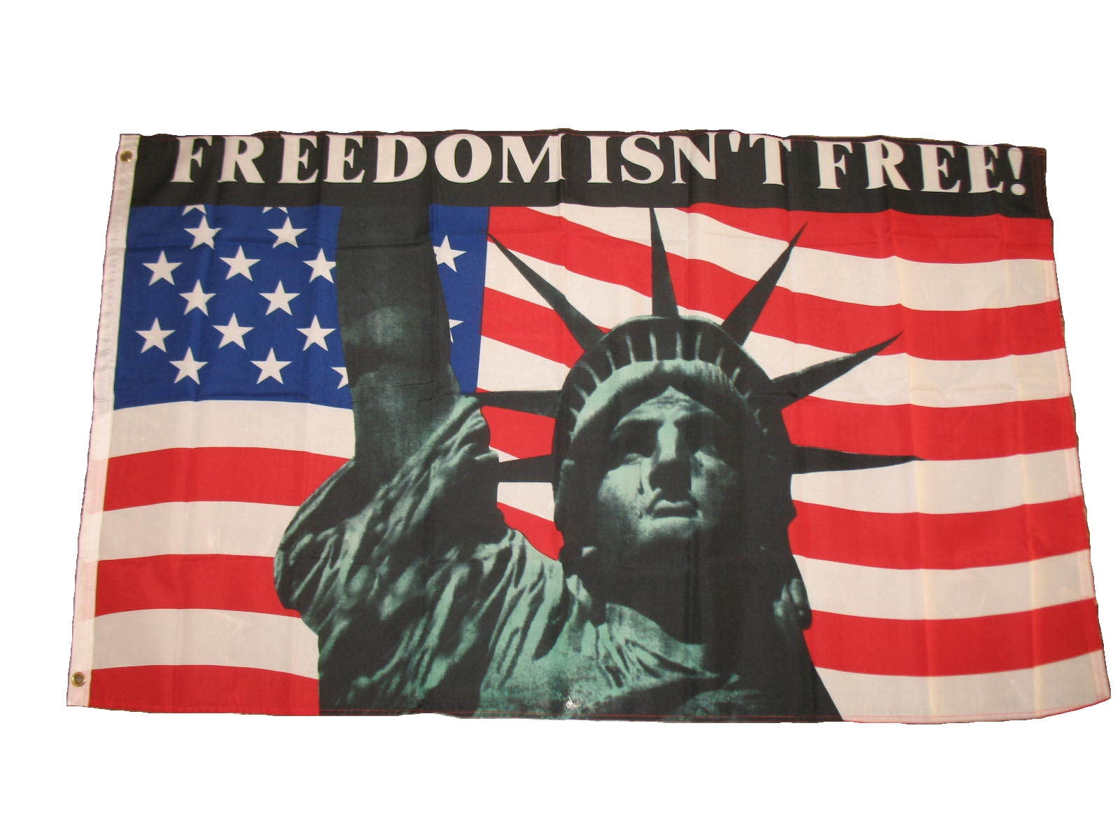 3x5 USA Freedom Isn't Free Flag Statue of Liberty America 3'x5' Brass