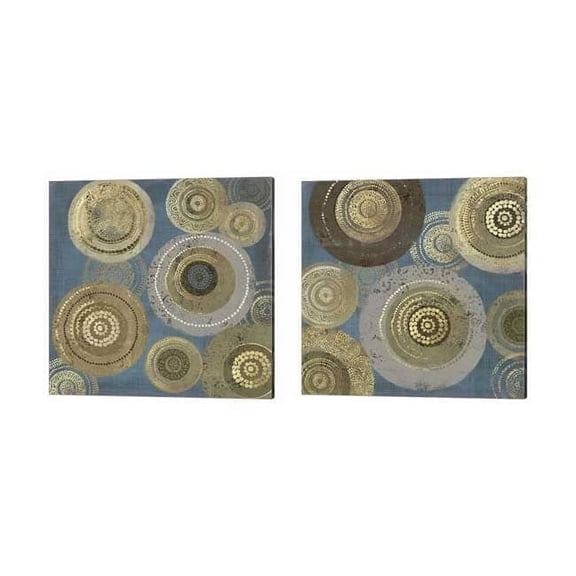 Aboriginal Dot by Aimee Wilson Canvas Art Set of 2 14 inch X 14 inch Each