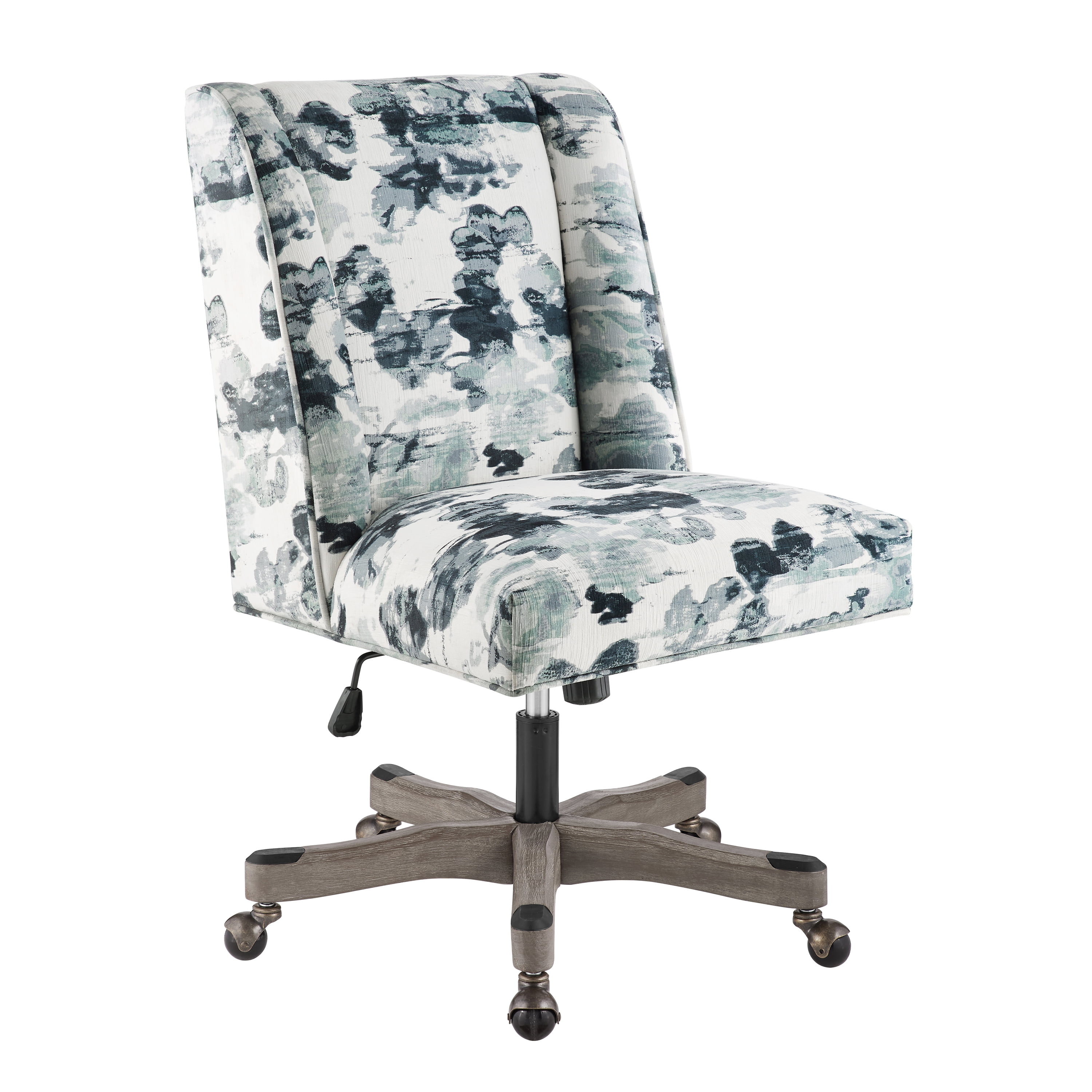 Linon Draper Upholstered Swivel Office Chair, Adjustable Seat Height