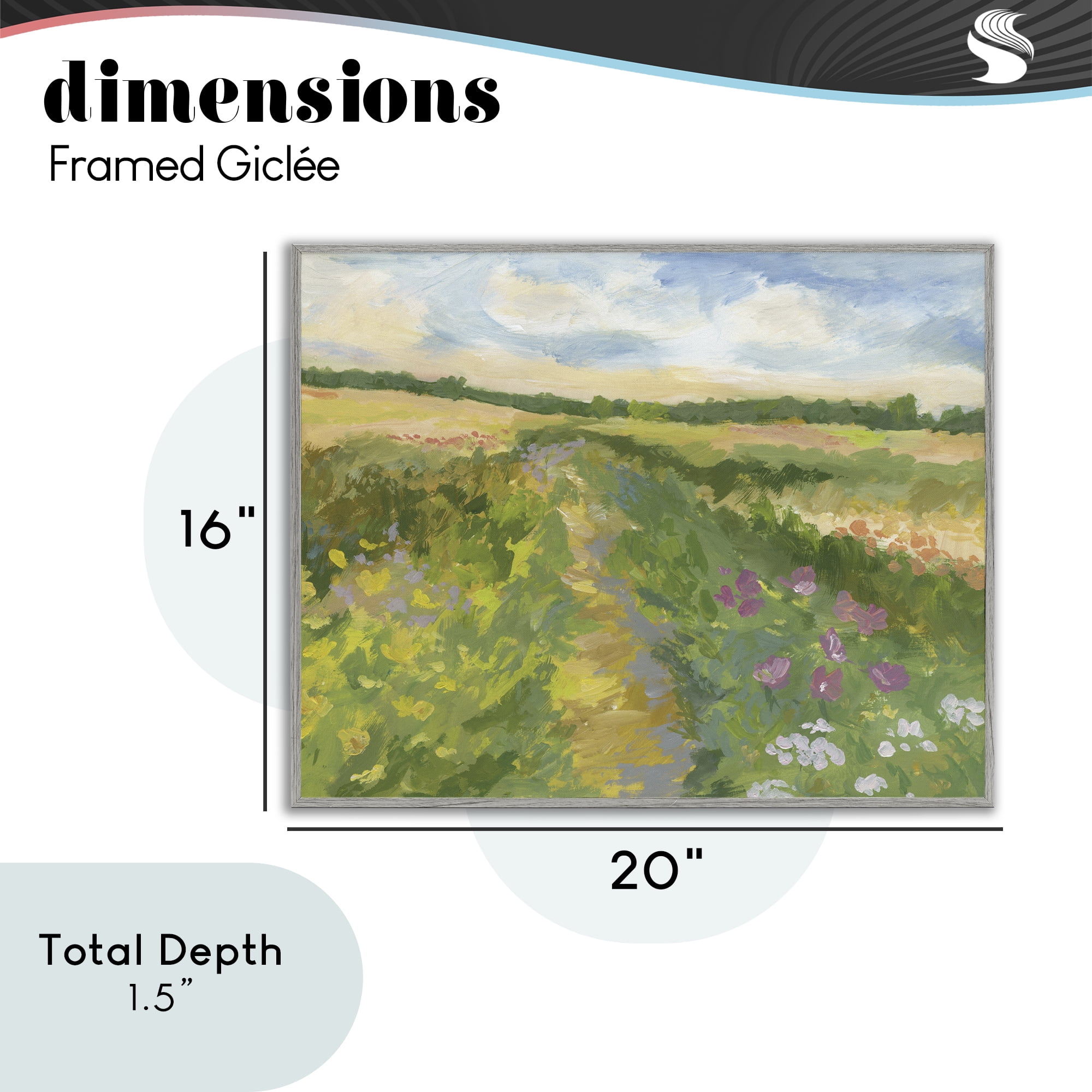 Stupell Industries Windswept Flower Field Gray Framed Giclee Art, design by Victoria Barnes